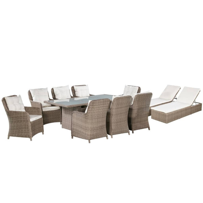 Garten-Essgruppe-Set Poly Rattan