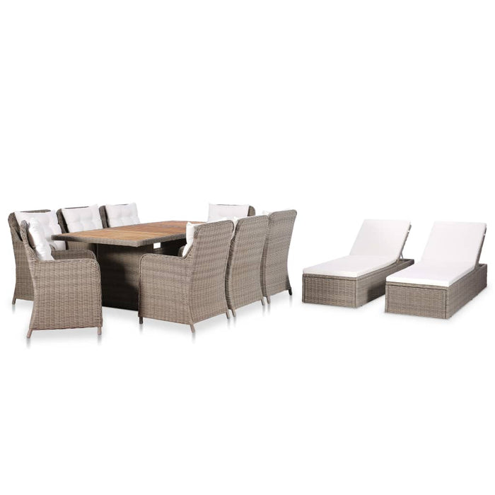 Garten-Essgruppe-Set Poly Rattan