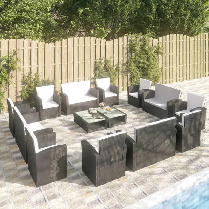 Garten-Lounge-Set Poly Rattan