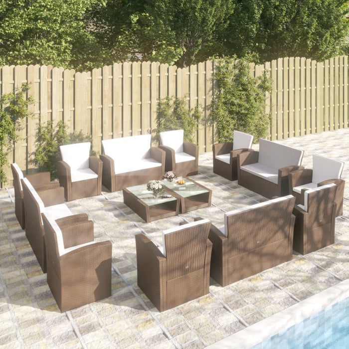 Garten-Lounge-Set Poly Rattan