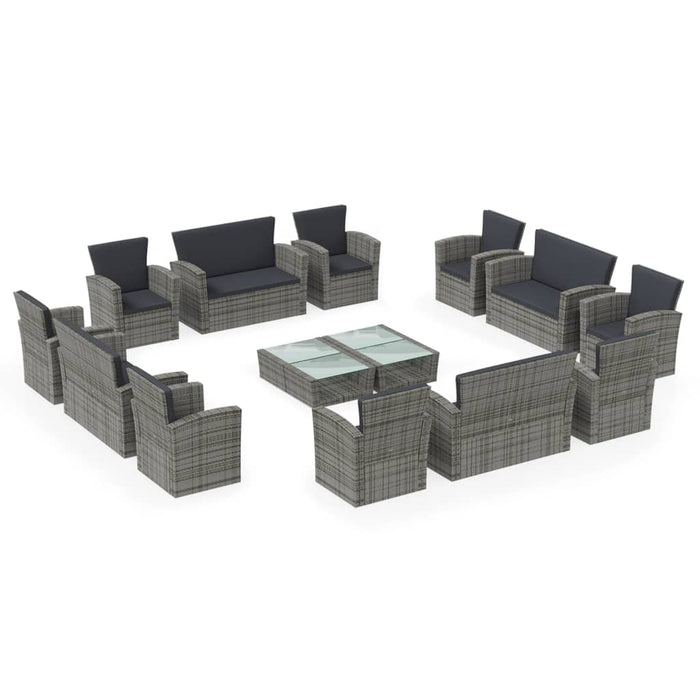 Garten-Lounge-Set Poly Rattan