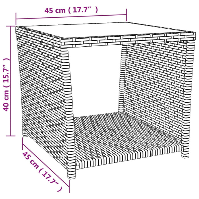 Beistelltisch Poly Rattan