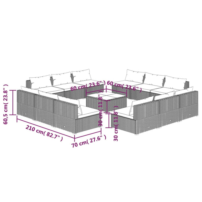 Garten-Lounge-Set Rattan