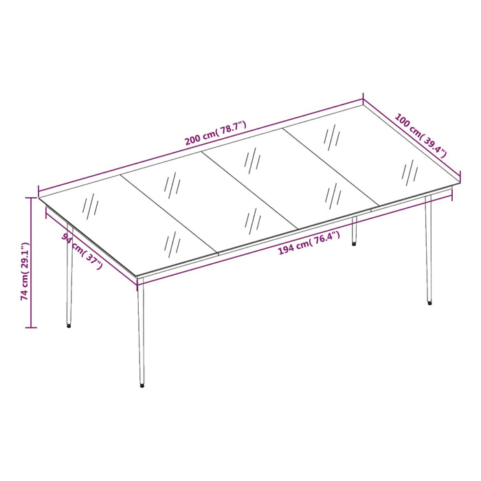 Garten-Essgruppe-Set 200cm